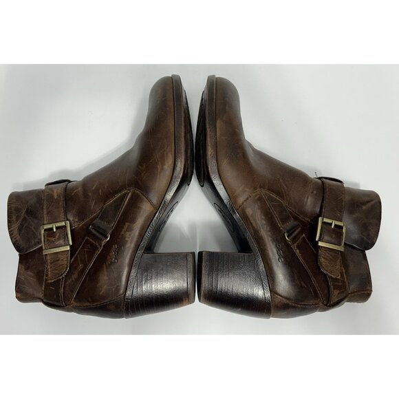 BOC Women's SHEA ANKLE Full Grain Leather Buckle Boots SZ 6.5 Brown - Picture 6 of 9